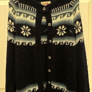 Vintage Alpaca Fur Winter Themed Cardigan